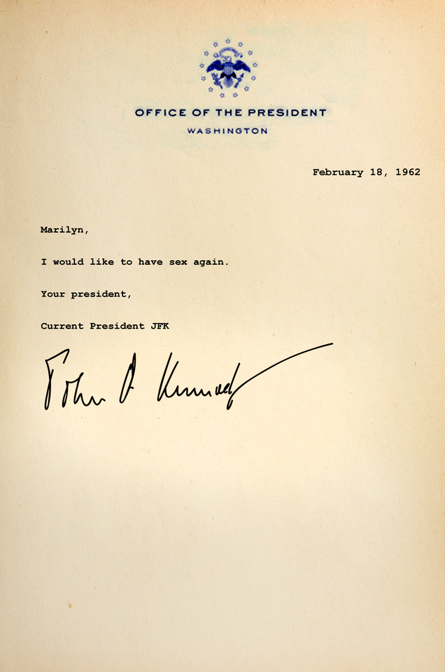 Illustration for article titled Amazing: Read These Newly Discovered Letters Between JFK And Marilyn Monroe